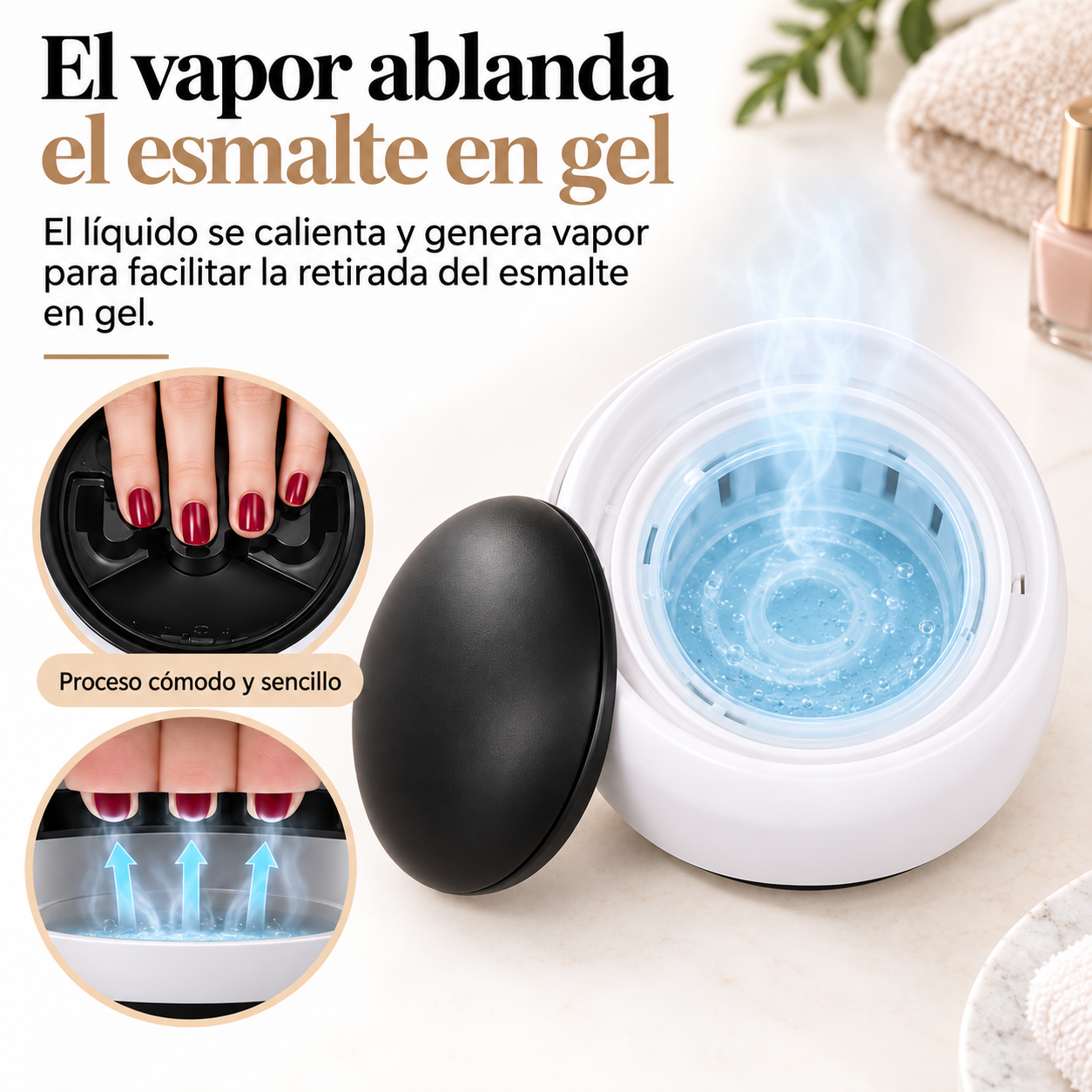 Máquina para Retirar Esmalte en Gel con Vapor